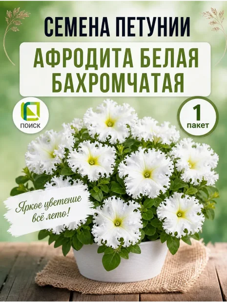 Петуния бахромчатая Афродита белая семена